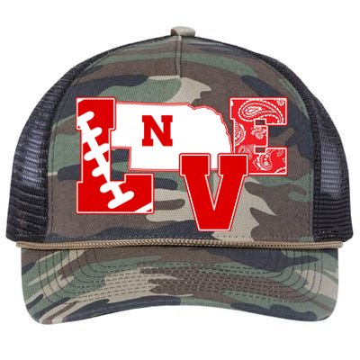 Love Nebraska Football Retro Rope Trucker Hat Cap