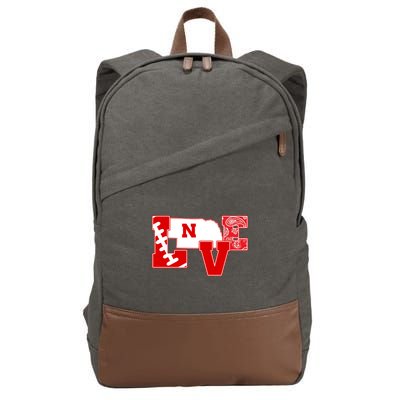 Love Nebraska Football Cotton Canvas Backpack