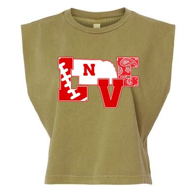 Love Nebraska Football Garment-Dyed Women's Muscle Tee