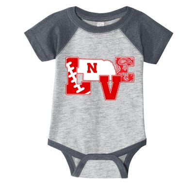 Love Nebraska Football Infant Baby Jersey Bodysuit