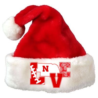 Love Nebraska Football Premium Christmas Santa Hat