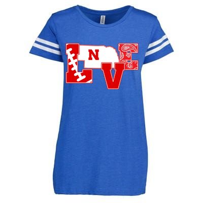 Love Nebraska Football Enza Ladies Jersey Football T-Shirt