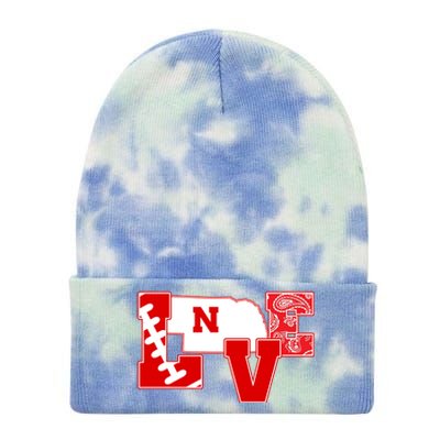 Love Nebraska Football Tie Dye 12in Knit Beanie