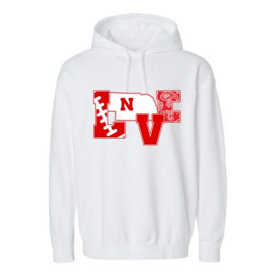 Love Nebraska Football Garment-Dyed Fleece Hoodie