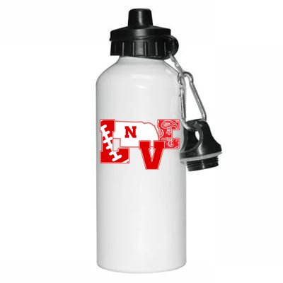 Love Nebraska Football Aluminum Water Bottle