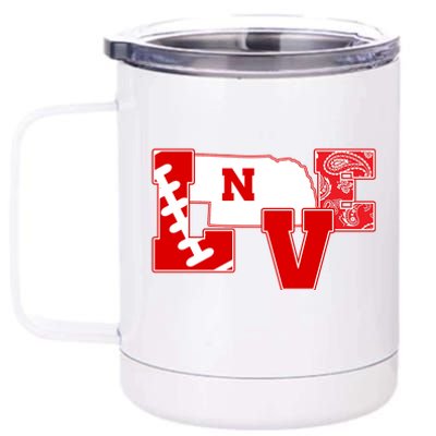 Love Nebraska Football 12 oz Stainless Steel Tumbler Cup