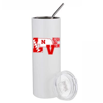 Love Nebraska Football Stainless Steel Tumbler