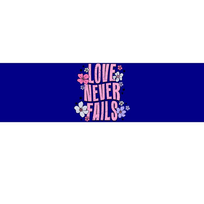 Love Never Fails Groovy Valentines Day Christian Religious Great Gift Bumper Sticker