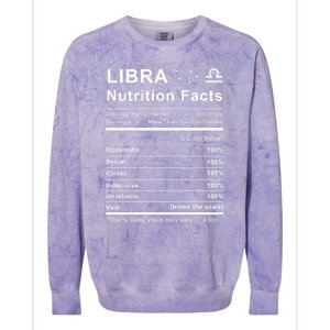 Libra Nutrition Facts Zodiac Sign Birthday Gift Cute Gift Colorblast Crewneck Sweatshirt