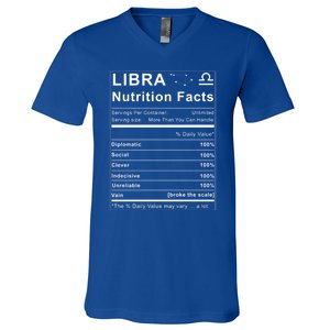 Libra Nutrition Facts Zodiac Sign Birthday Gift Cute Gift V-Neck T-Shirt