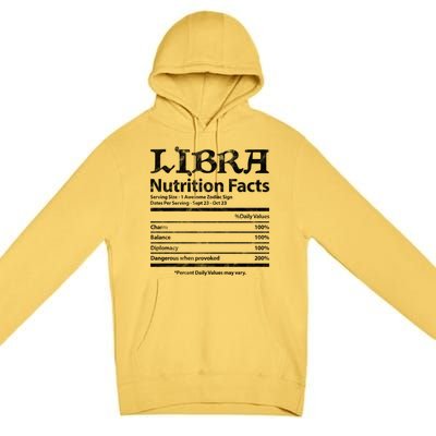 Libra Nutrition Facts Zodiac Sign Horoscope Astrology Grunge Great Gift Premium Pullover Hoodie