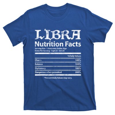 Libra Nutrition Facts Zodiac Sign Horoscope Astrology Grunge Great Gift T-Shirt