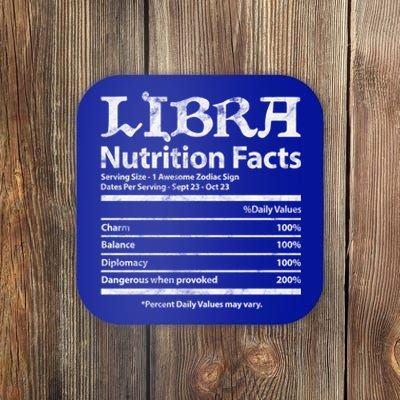 Libra Nutrition Facts Zodiac Sign Horoscope Astrology Grunge Great Gift Coaster