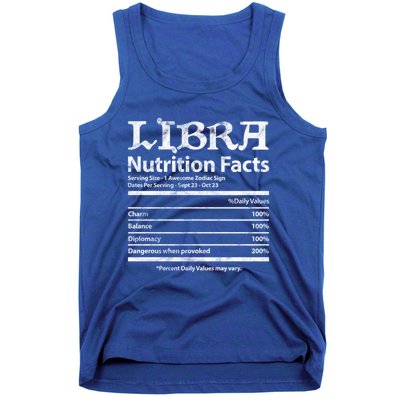 Libra Nutrition Facts Zodiac Sign Horoscope Astrology Grunge Great Gift Tank Top