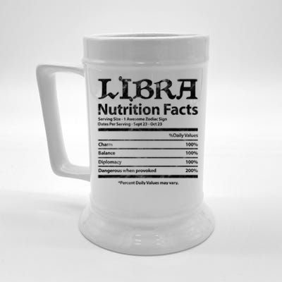 Libra Nutrition Facts Zodiac Sign Horoscope Astrology Grunge Great Gift Beer Stein