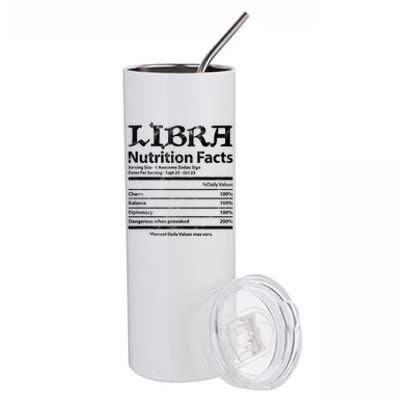 Libra Nutrition Facts Zodiac Sign Horoscope Astrology Grunge Great Gift Stainless Steel Tumbler