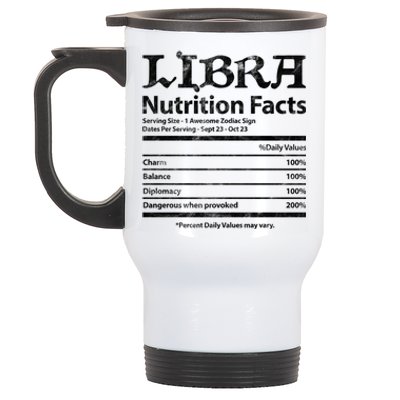 Libra Nutrition Facts Zodiac Sign Horoscope Astrology Grunge Great Gift Stainless Steel Travel Mug