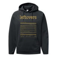 Leftovers Nutrition Facts Funny Thanksgiving Christmas Food Performance Fleece Hoodie