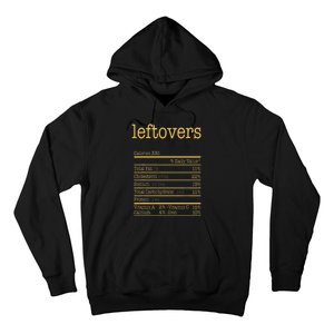 Leftovers Nutrition Facts Funny Thanksgiving Christmas Food Hoodie