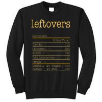 Leftovers Nutrition Facts Funny Thanksgiving Christmas Food Sweatshirt