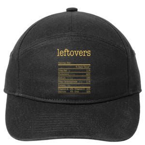 Leftovers Nutrition Facts Funny Thanksgiving Christmas Food 7-Panel Snapback Hat