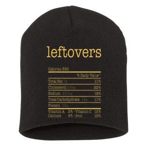 Leftovers Nutrition Facts Funny Thanksgiving Christmas Food Short Acrylic Beanie