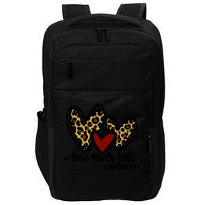 Love Never Fails Valentines Day Couples Tee Leopard Heart Cool Gift Impact Tech Backpack