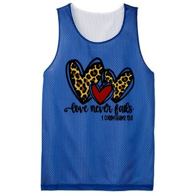 Love Never Fails Valentines Day Couples Tee Leopard Heart Cool Gift Mesh Reversible Basketball Jersey Tank