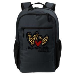 Love Never Fails Valentines Day Couples Tee Leopard Heart Cool Gift Daily Commute Backpack