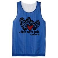 Love Never Fails Valentines Day Couples Tee Leopard Heart Gift Mesh Reversible Basketball Jersey Tank