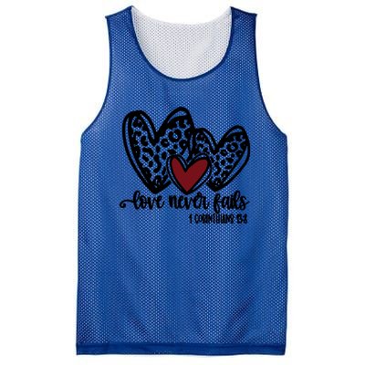 Love Never Fails Valentines Day Couples Tee Leopard Heart Gift Mesh Reversible Basketball Jersey Tank