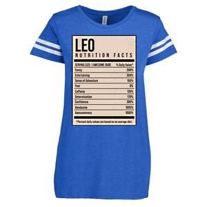 Leo Nutrition Facts Funny Name Humor Nickname Personalized Gift Enza Ladies Jersey Football T-Shirt