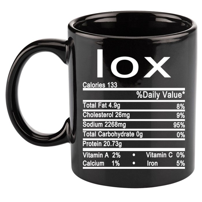Lox Nutrition Facts Label 11oz C Handle Ceramic Mug