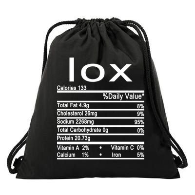 Lox Nutrition Facts Label Drawstring Bag