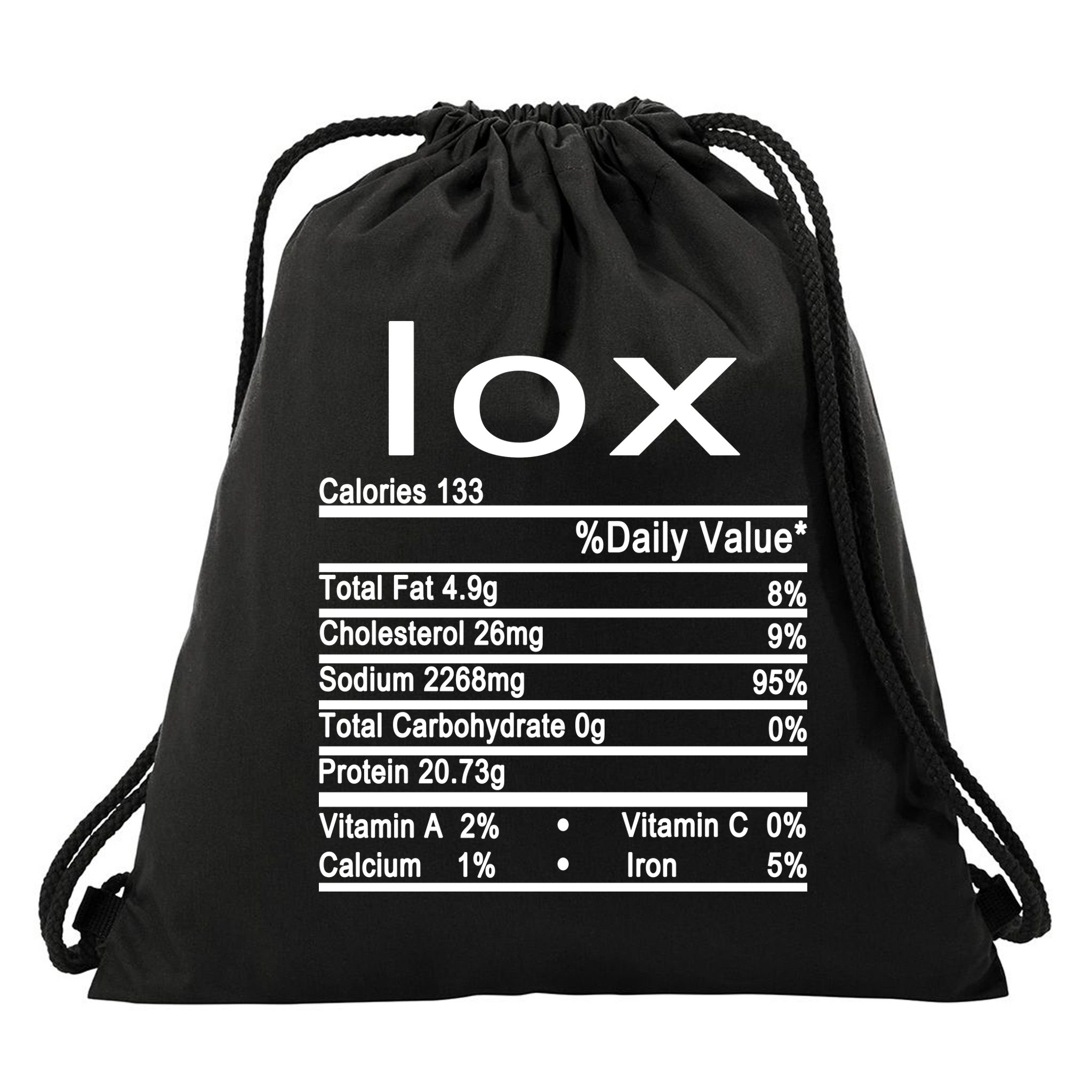 Lox Nutrition Facts Label Drawstring Bag
