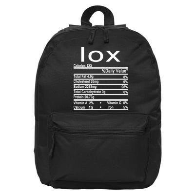 Lox Nutrition Facts Label 16 in Basic Backpack