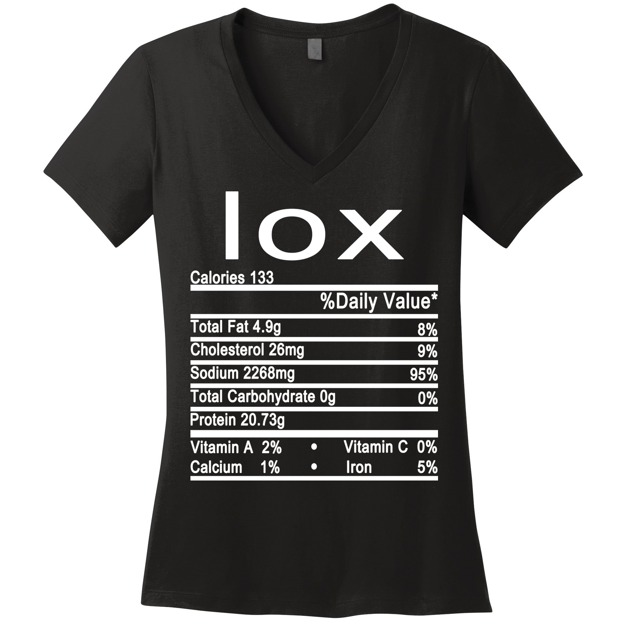 Lox Nutrition Facts Label Women's V-Neck T-Shirt