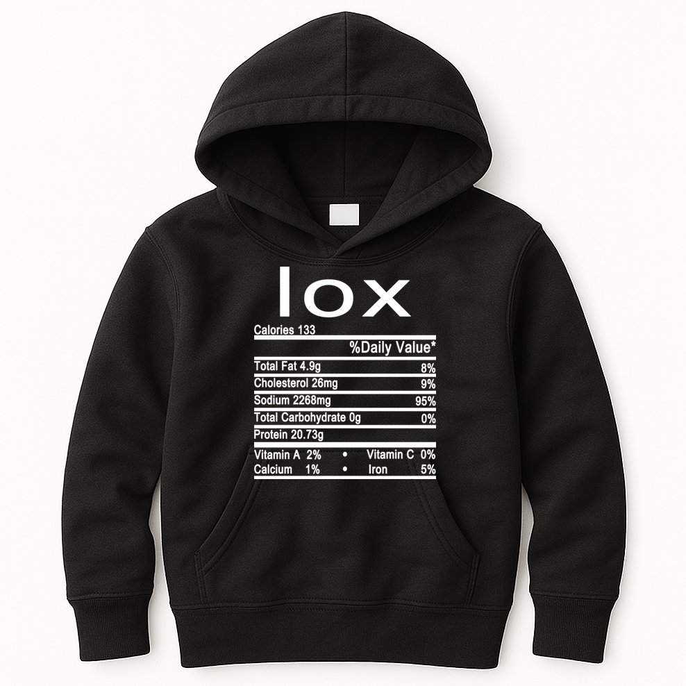Lox Nutrition Facts Label Kids Hoodie