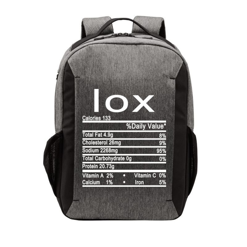 Lox Nutrition Facts Label Vector Backpack