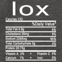 Lox Nutrition Facts Label Vector Backpack