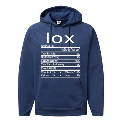 Lox Nutrition Facts Label Performance Fleece Hoodie