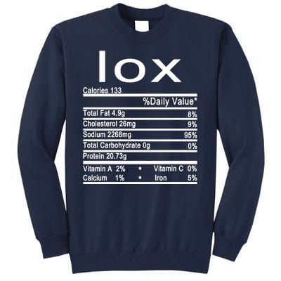 Lox Nutrition Facts Label Tall Sweatshirt