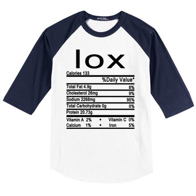 Lox Nutrition Facts Label Baseball Sleeve Shirt