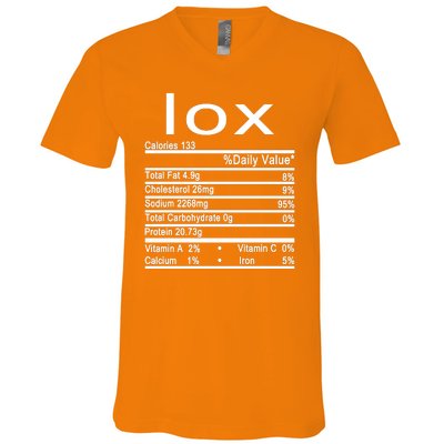 Lox Nutrition Facts Label V-Neck T-Shirt