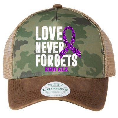 Love Never Forgets End Alzheimer Awareness Legacy Tie Dye Trucker Hat