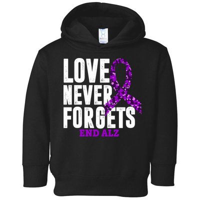 Love Never Forgets End Alzheimer Awareness Toddler Hoodie