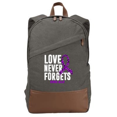 Love Never Forgets End Alzheimer Awareness Cotton Canvas Backpack