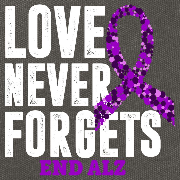 Love Never Forgets End Alzheimer Awareness Cotton Canvas Backpack