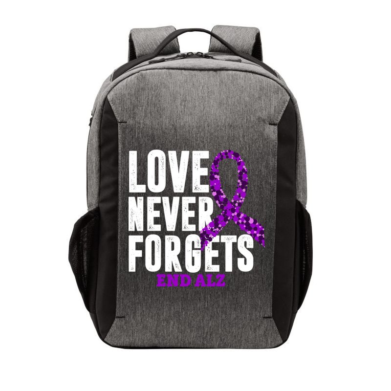 Love Never Forgets End Alzheimer Awareness Vector Backpack