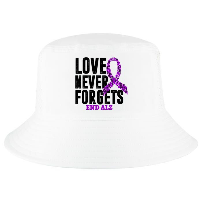 Love Never Forgets End Alzheimer Awareness Cool Comfort Performance Bucket Hat